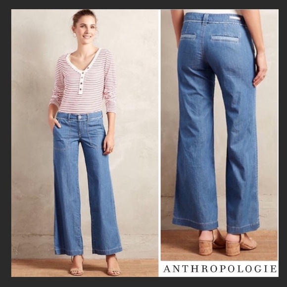 Anthropologie Pants - Anthropologie Pilcro Wide Leg High Waist Pants Sz6